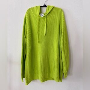 🆕 Belle by Kim Gravel Shaker Knit Sweater in chartreuse *NWT* $68 size: XL QVC
